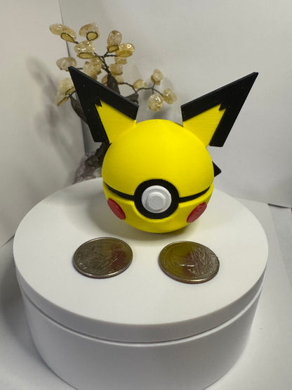 Mini Pichu Themed Ball, 3D Printed, Collectable