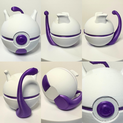 MewTwo Themed Ball, 3D Printed, Collectable