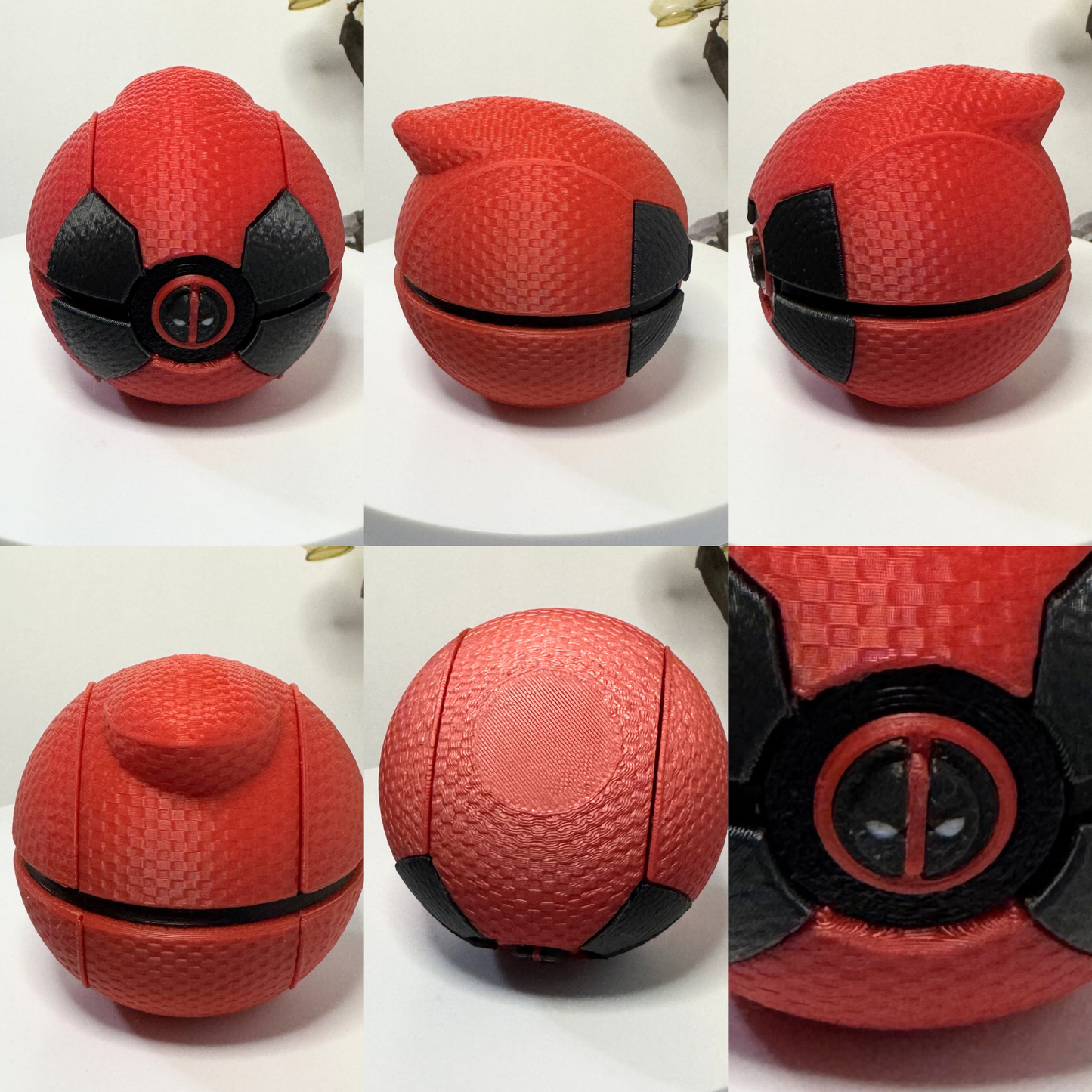 Mini Deadpool Themed Ball, 3D Printed, Collectable