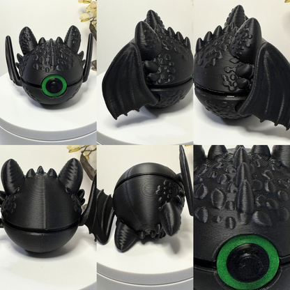 Mini Toothless Themed Ball, 3D Printed, Collectable