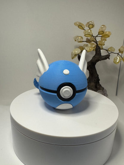 Mini Dratini Themed Ball, 3D Printed, Collectable