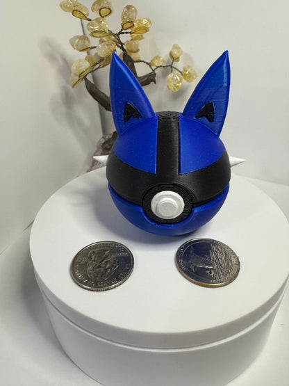 Mini Lucario Themed Ball, 3D Printed, Collectable