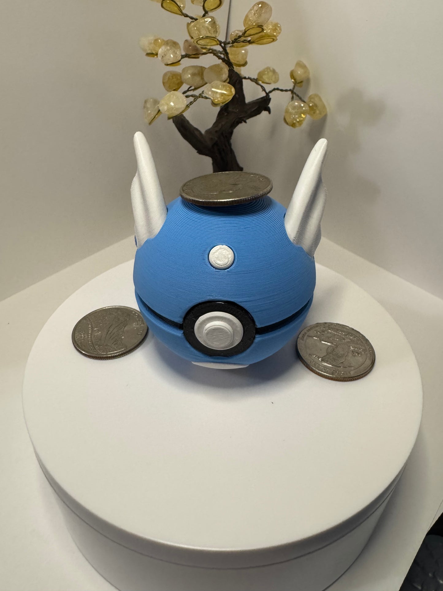 Mini Dratini Themed Ball, 3D Printed, Collectable