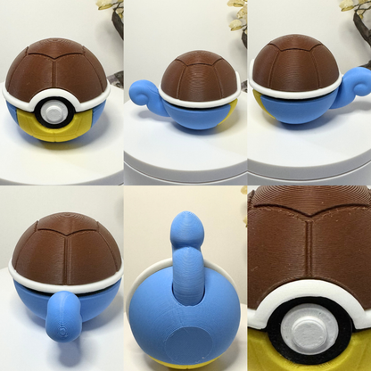 Mini Squirtle Themed Ball, 3D Printed, Collectable
