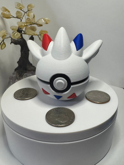 Mini Togekiss Themed Ball, 3D Printed, Collectable
