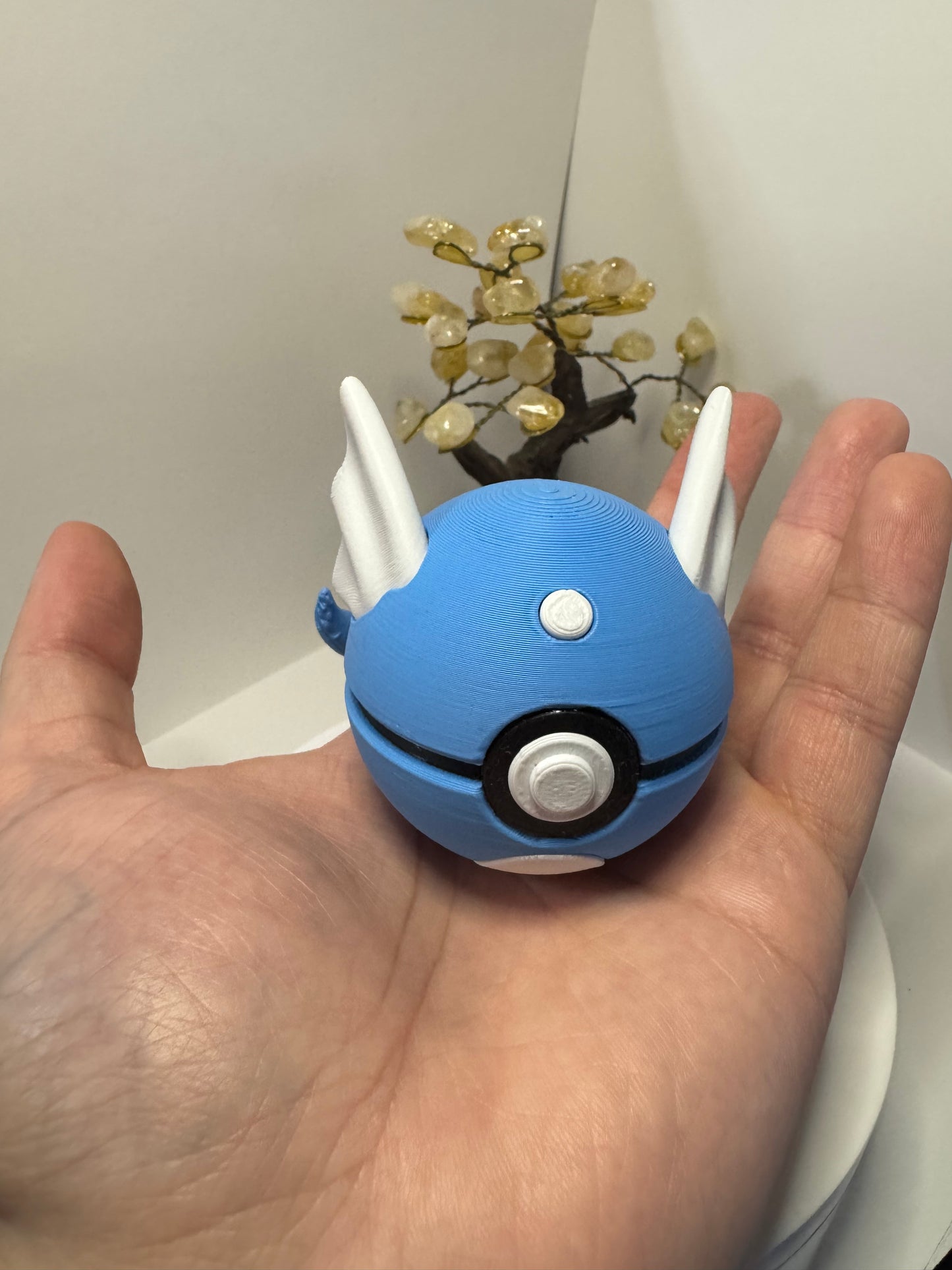 Mini Dratini Themed Ball, 3D Printed, Collectable