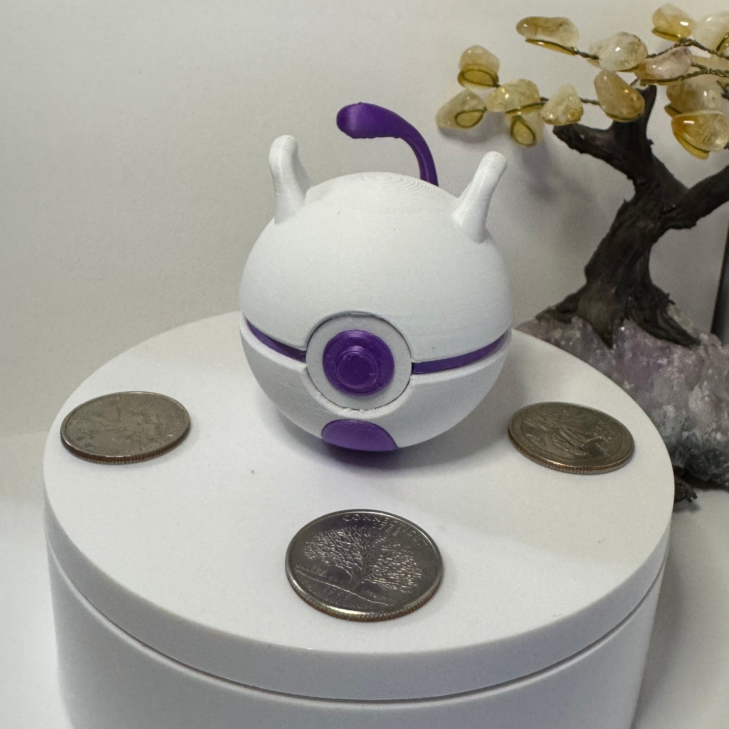 MewTwo Themed Ball, 3D Printed, Collectable