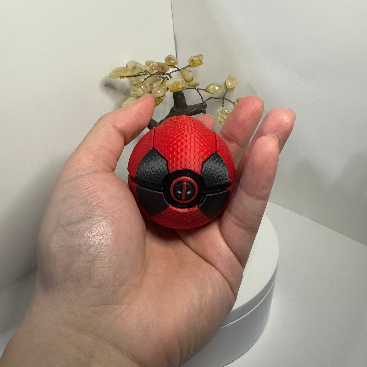 Mini Deadpool Themed Ball, 3D Printed, Collectable
