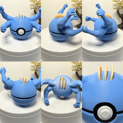 Mini Machamp Themed Ball, 3D Printed, Collectable
