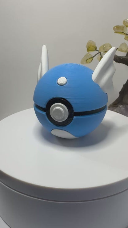 Mini Dratini Themed Ball, 3D Printed, Collectable