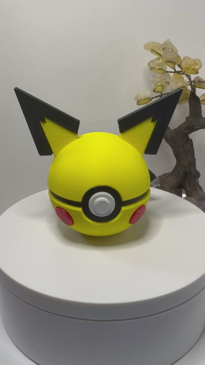 Mini Pichu Themed Ball, 3D Printed, Collectable