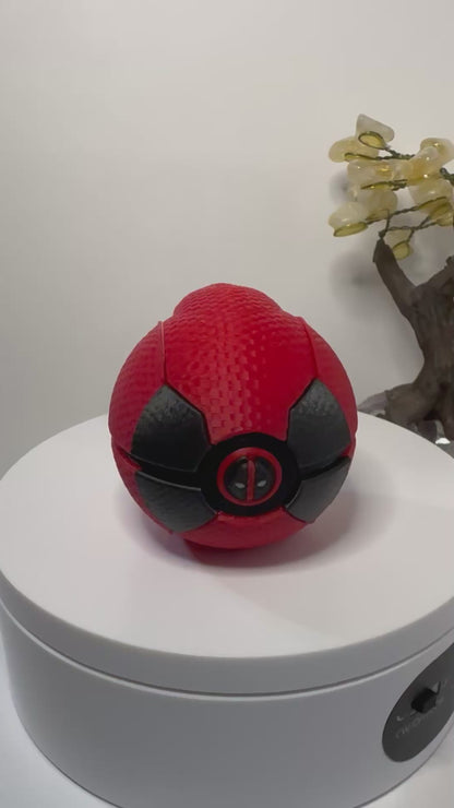 Mini Deadpool Themed Ball, 3D Printed, Collectable