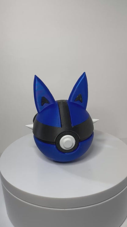 Mini Lucario Themed Ball, 3D Printed, Collectable